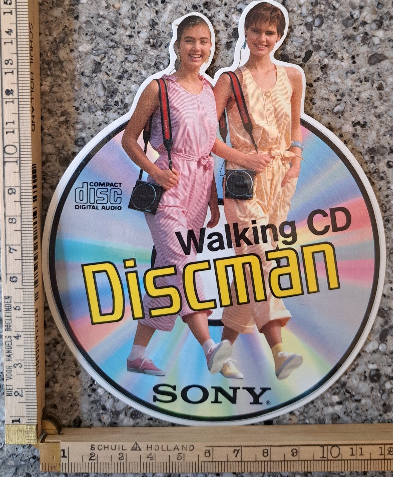 Vintage sticker Walking CD Discman Walkman Sony merk logo, Ophalen of Verzenden, Zo goed als nieuw