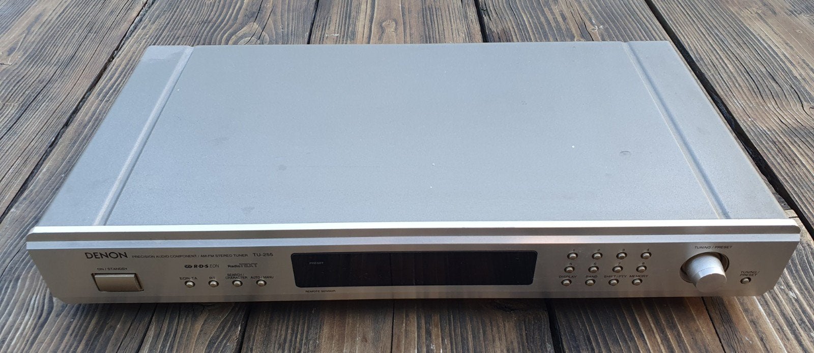 Denon TU-255 AM/FM Stereo Tuner - Zilver, Audio, Tv en Foto, Tuners, Ophalen of Verzenden, Gebruikt, Analoog