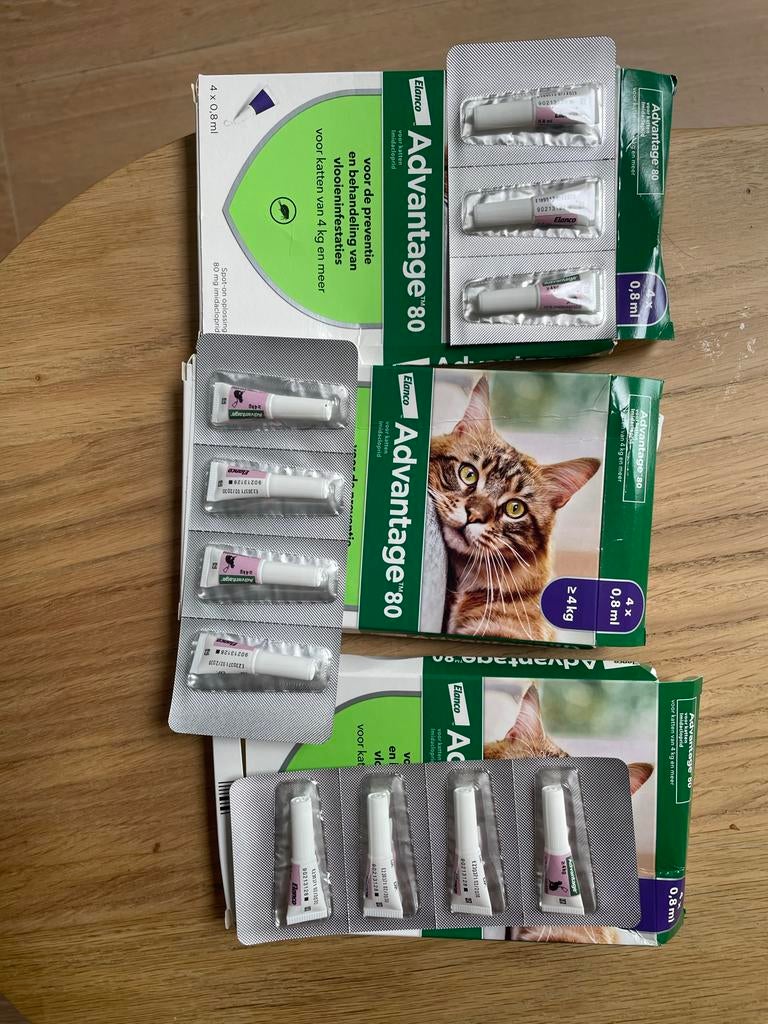 Advantage 80 kat pipetten (11 stuks) – nieuw & lang houdbaar, Ophalen of Verzenden, Nieuw