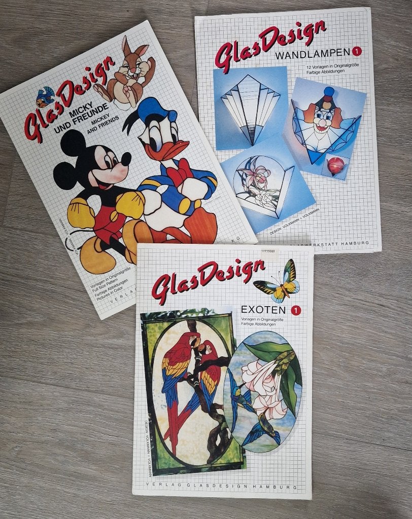 3 patronenboeken voor glas in lood: Disney, lampen, vogels, Ophalen of Verzenden, Zo goed als nieuw