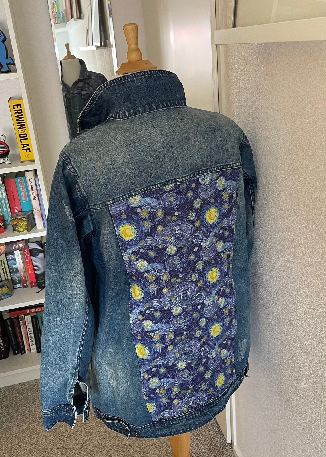 Peet: Used look Zizzi spijkerjack met van Gogh maat 50/52, Kleding | Dames, Grote Maten, Ophalen of Verzenden, Zo goed als nieuw