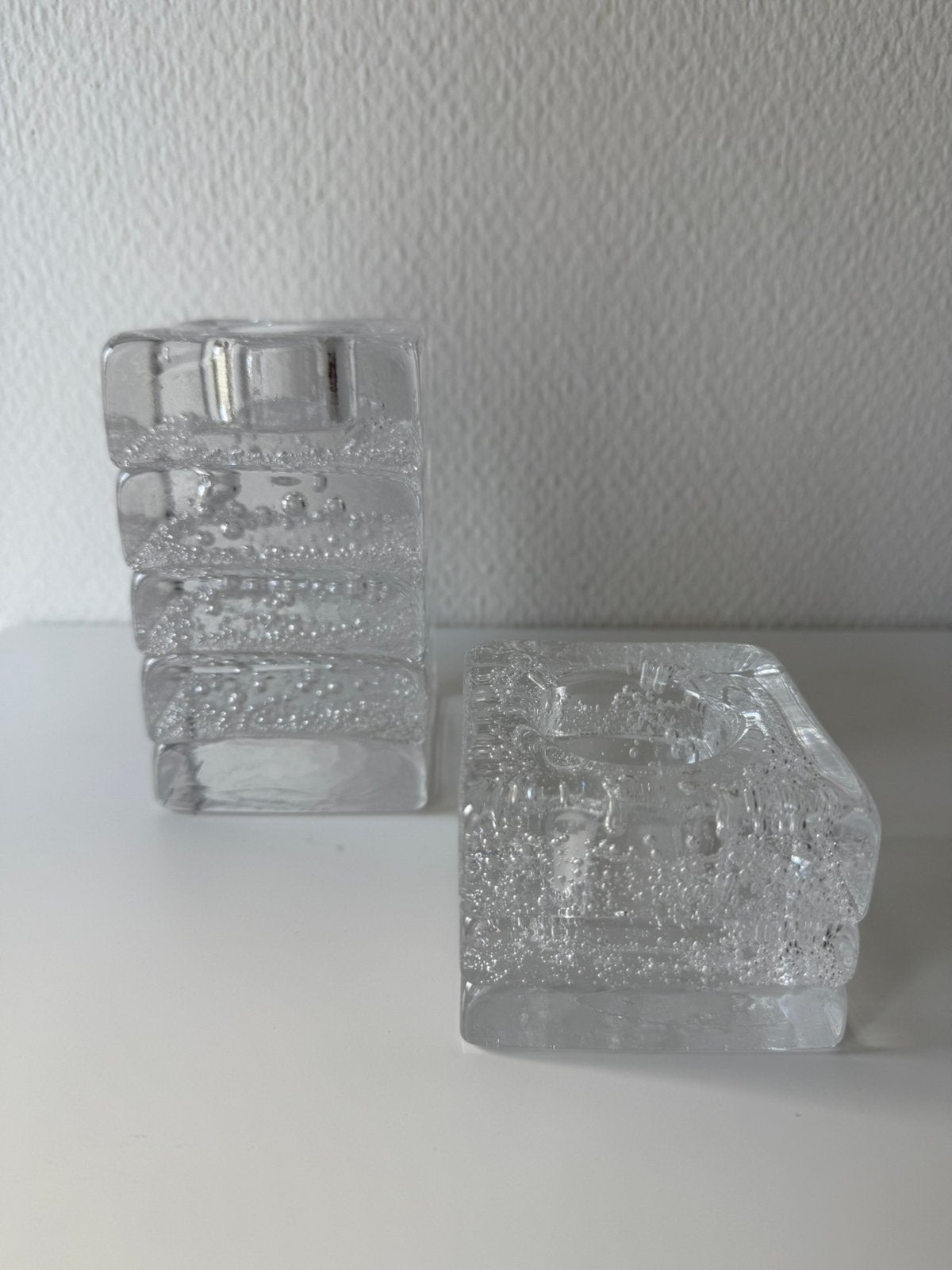 Floris Meydam kandelaren set van 2 glas, Antiek en Kunst, Antiek | Glas en Kristal, Ophalen of Verzenden