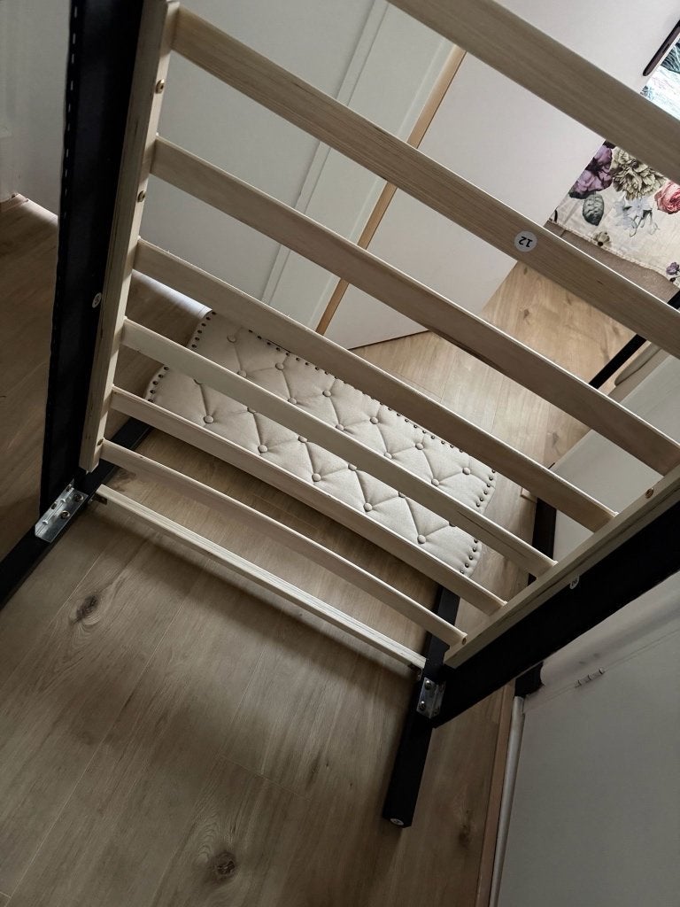 Eenpersoons bed, Ophalen, 90 cm, Eenpersoons, Beige