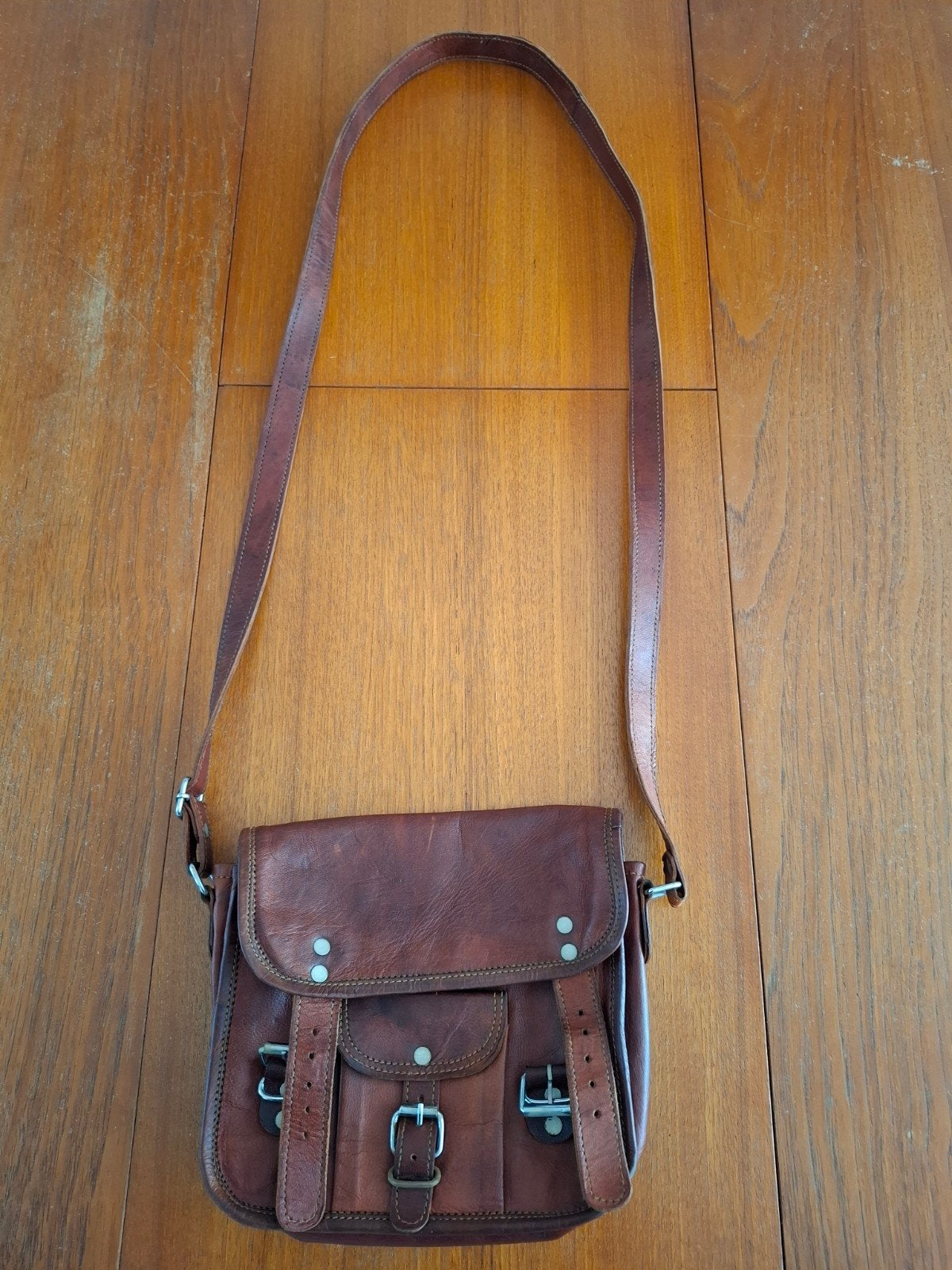Gusti Leder authentieke vintage- look tas, Ophalen, Zo goed als nieuw, Bruin