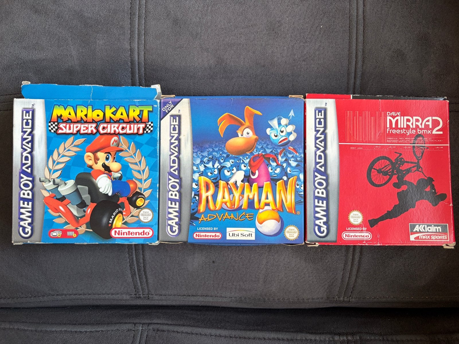 Game Boy Advance games: Mario Kart, Rayman, Dave Mirra 2, Spelcomputers en Games, Ophalen, Gebruikt, 1 speler, Racen en Vliegen