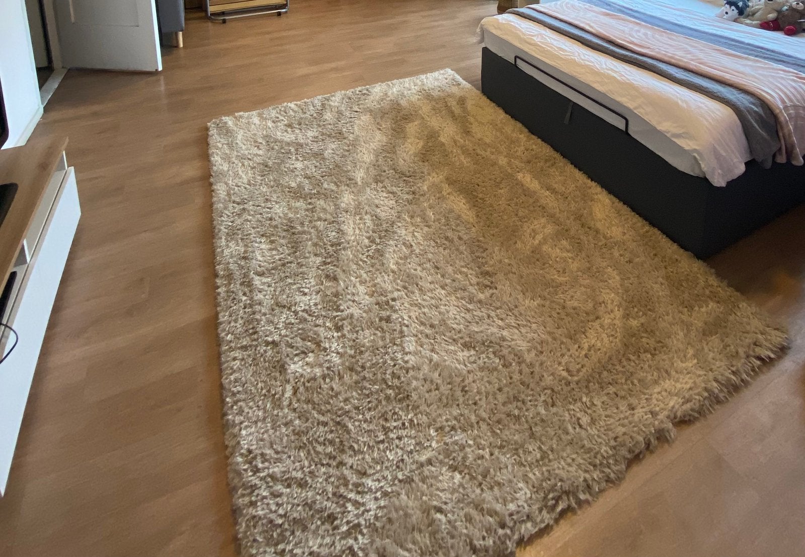 vloerkleed 160 x 230 cm – Zand/Beige, Ophalen, Beige, 150 tot 200 cm, 200 cm of meer