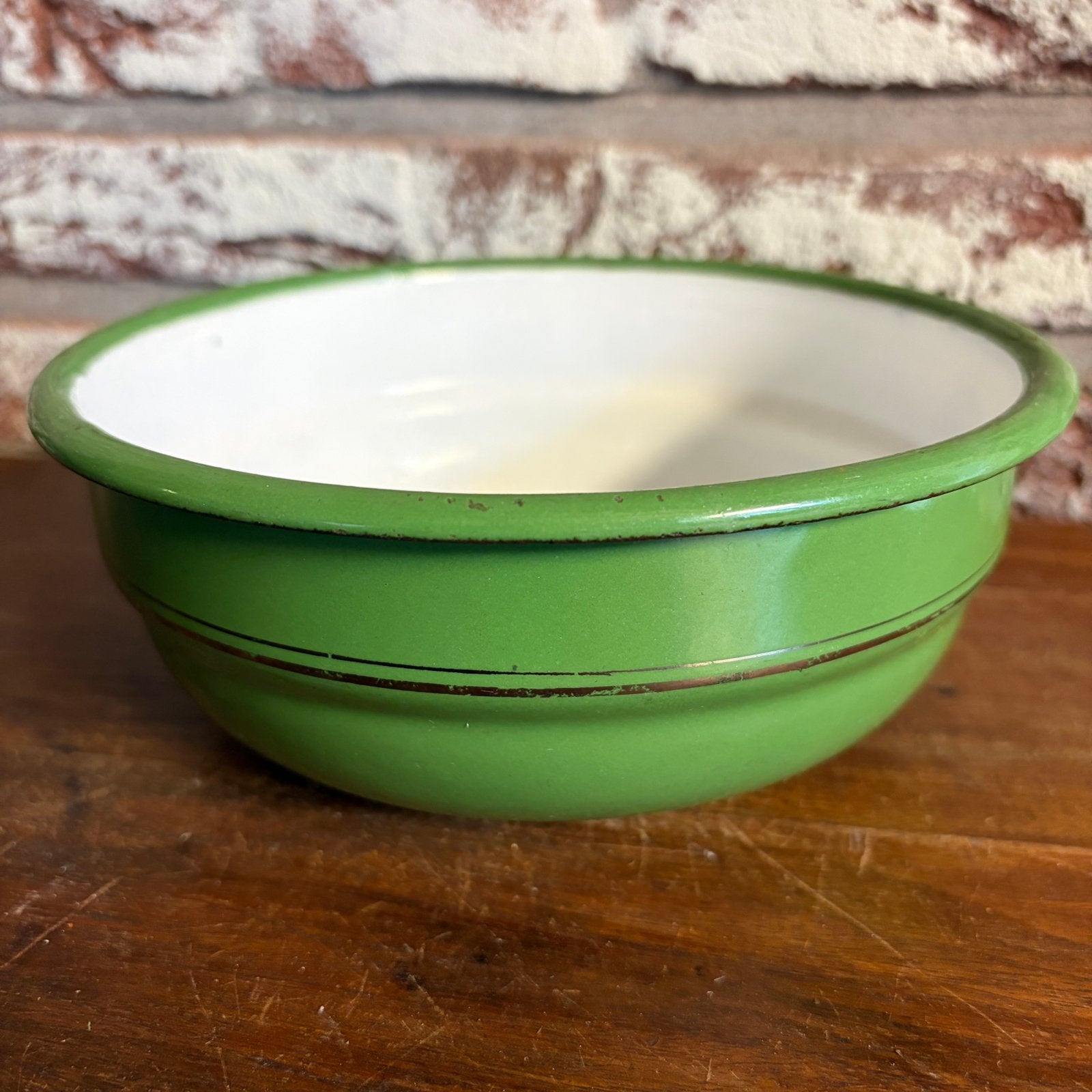 Groene emaille schalen / brocante / vintage schaal, Antiek en Kunst, Curiosa en Brocante, Ophalen of Verzenden