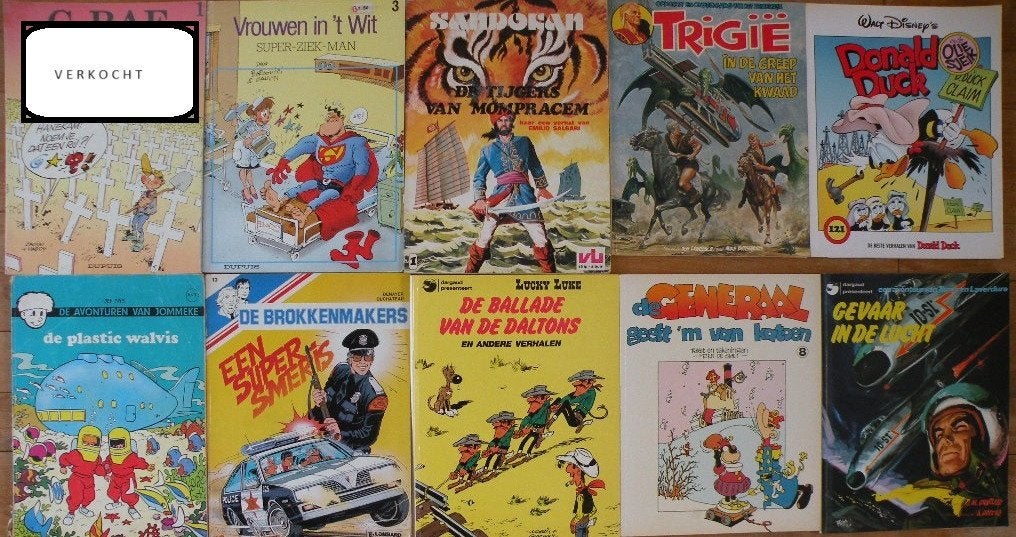 Stripboeken 9 stuks, heel divers., Meerdere stripboeken, Ophalen of Verzenden, Zo goed als nieuw