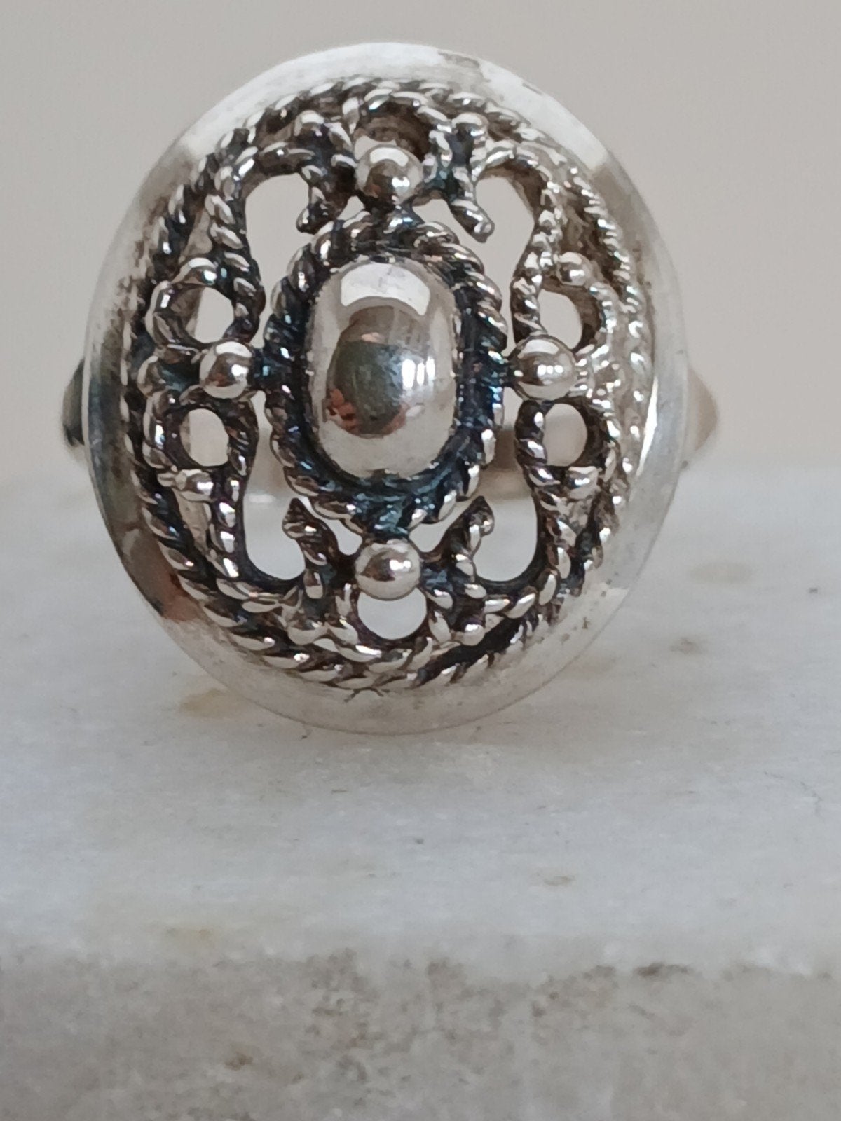 Antieke Zilveren Ring 835 - Uniek & Verfijnd Design, Ophalen of Verzenden, Dame, Zilver, Zilver