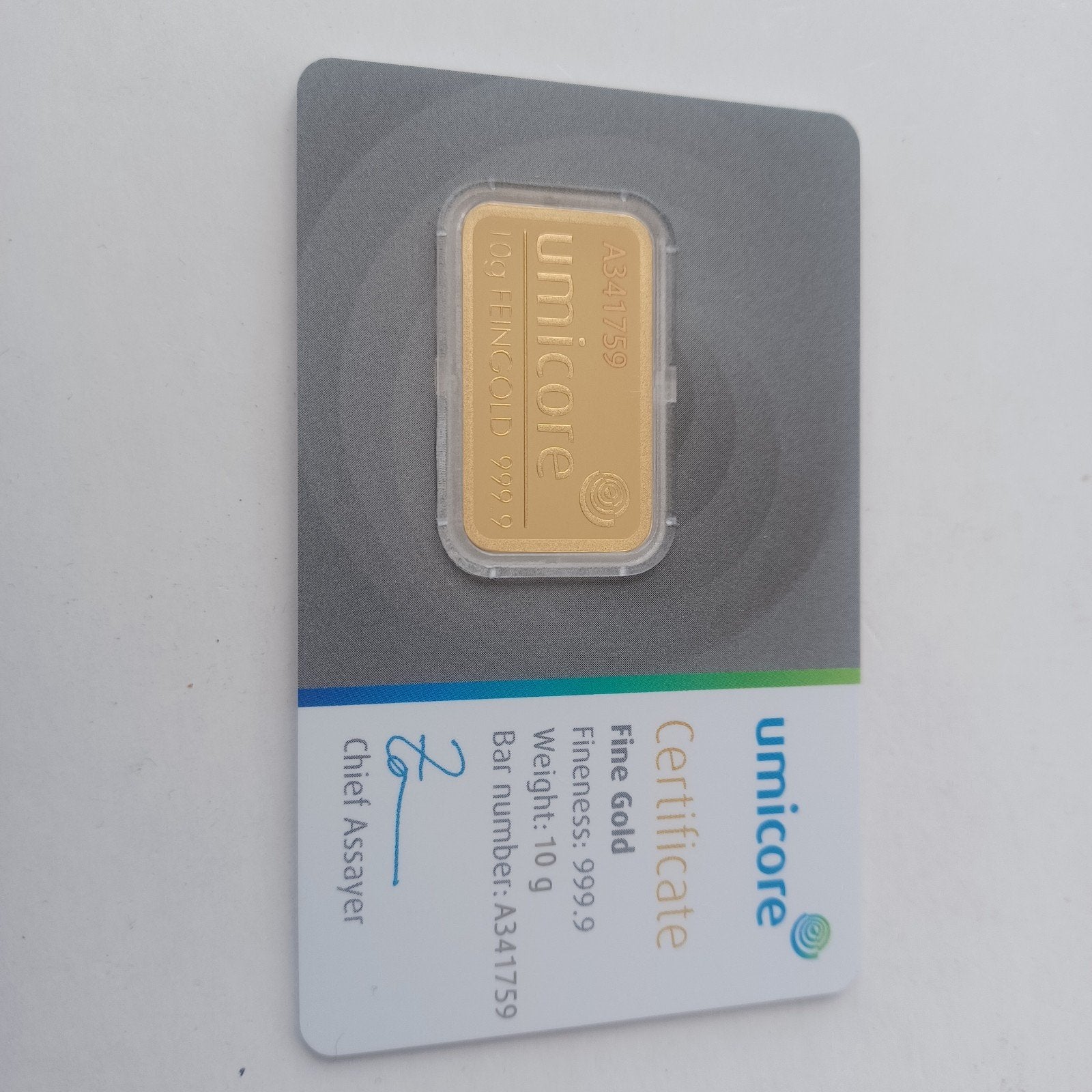 10 gram goudbaar Umicore, Ophalen of Verzenden, Goud