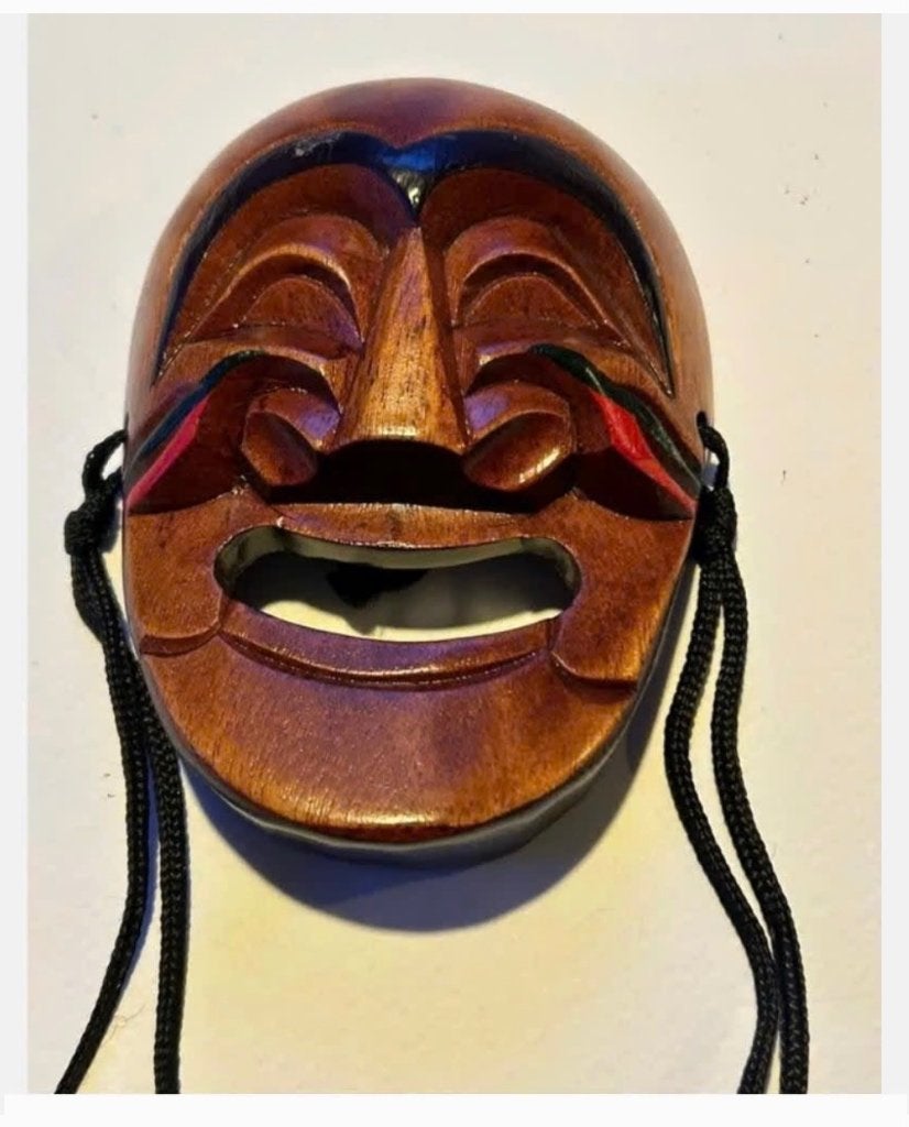 Chinees masker, oosters, hout, China, 10 cm, Ophalen of Verzenden