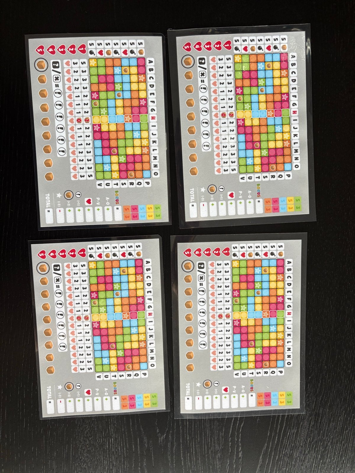 Herbruikbare scorevellen voor Keer op Keer 2 (4 stuks), Drie of vier spelers, Ophalen of Verzenden, Zo goed als nieuw