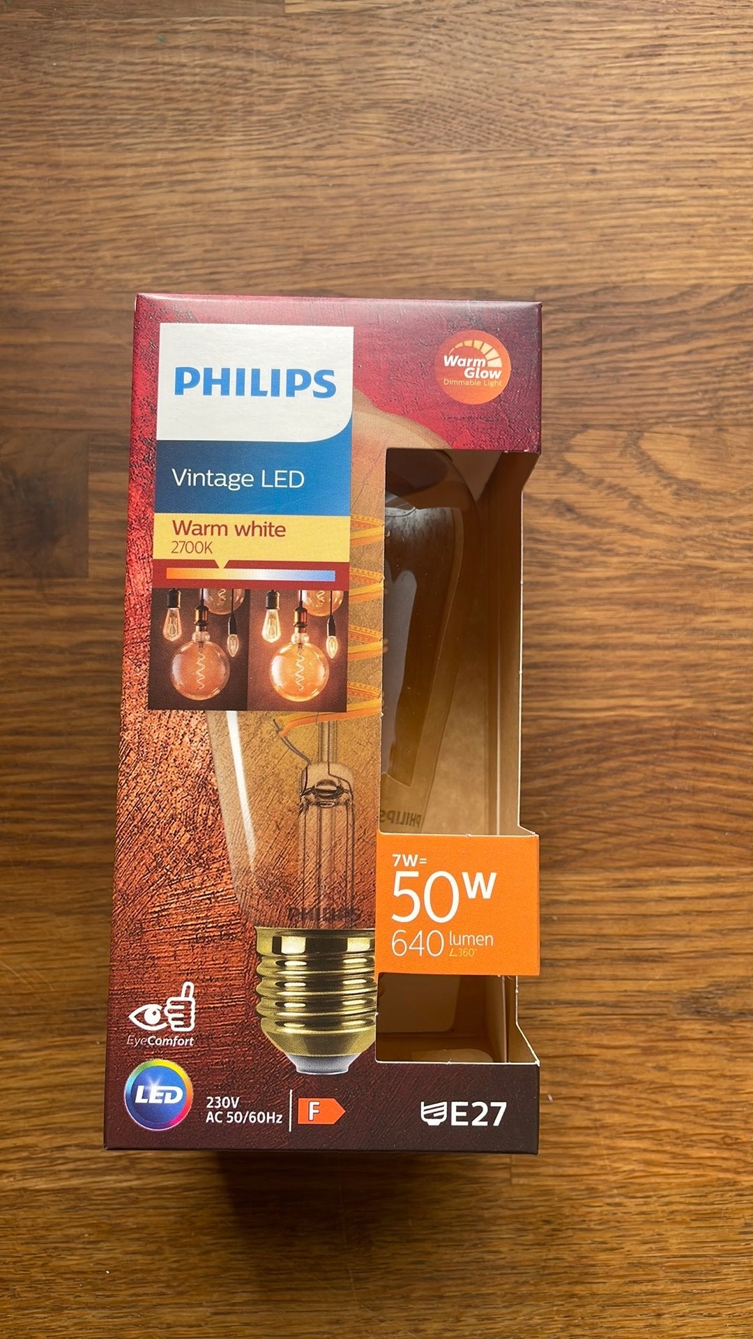 Philips vintage led lamp dimbaar, Led-lamp, Minder dan 30 watt, Zo goed als nieuw, E27 (groot)