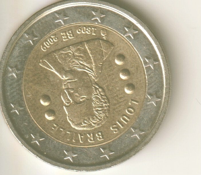 2 euro 2009 belgie 200 jaar Louis braille, Postzegels en Munten, Munten | Europa | Euromunten, Verzenden, België, 2 euro