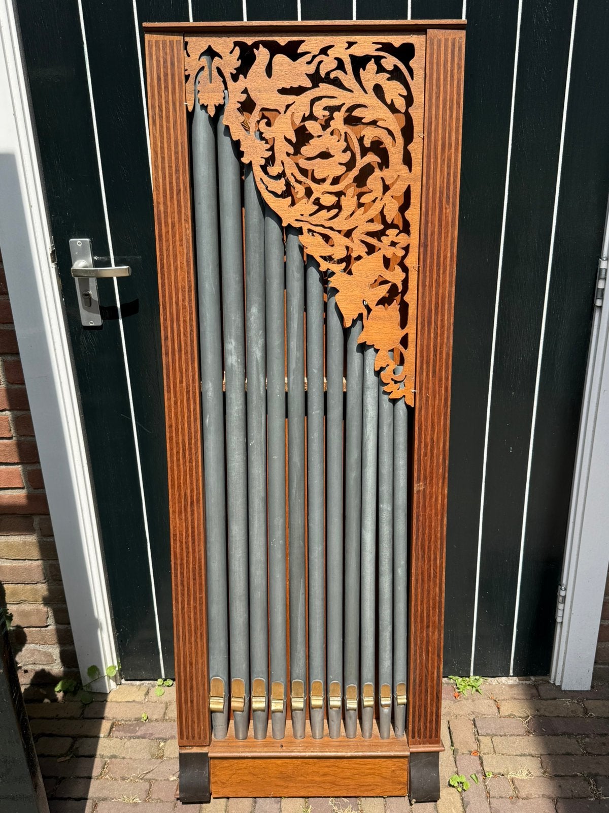 Te koop aangeboden een uniek orgelornament., Tuin en Terras, Schuttingen, Ophalen, 1 tot 2 meter, Minder dan 3 meter, Zo goed als nieuw