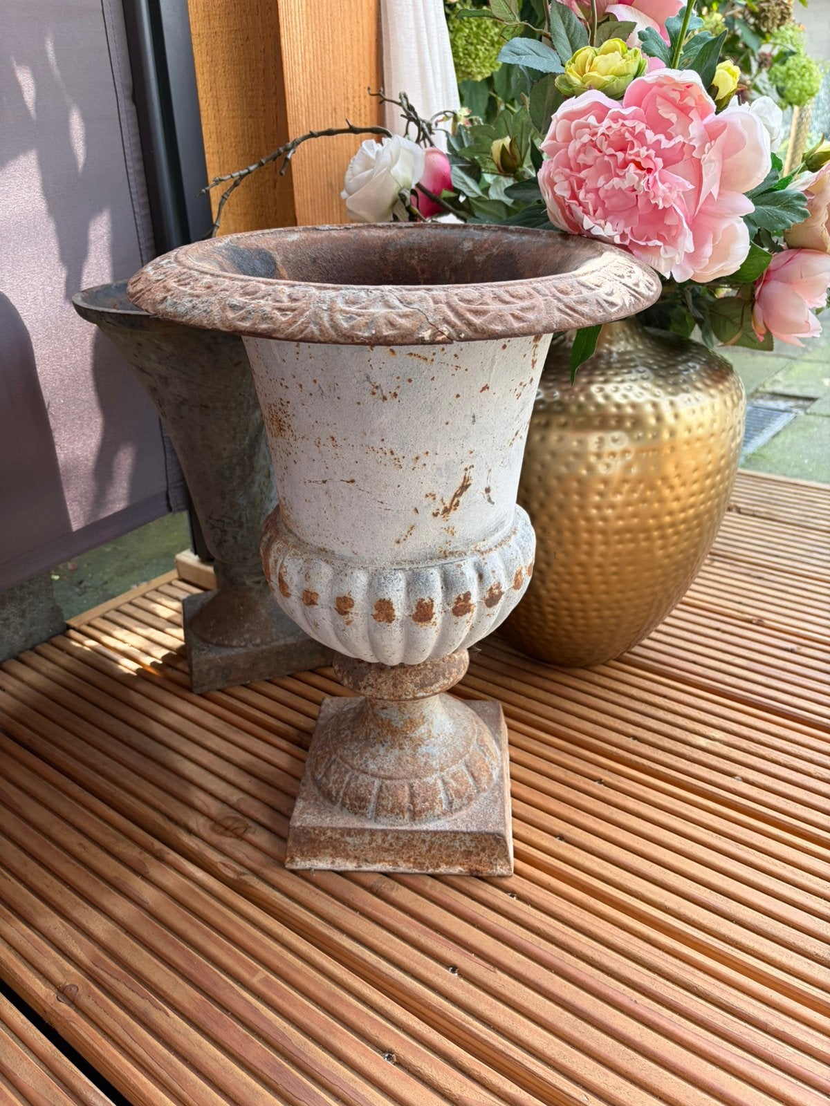 Brocante franse vaas 45cm, Tuin en Terras, Ophalen, Zo goed als nieuw
