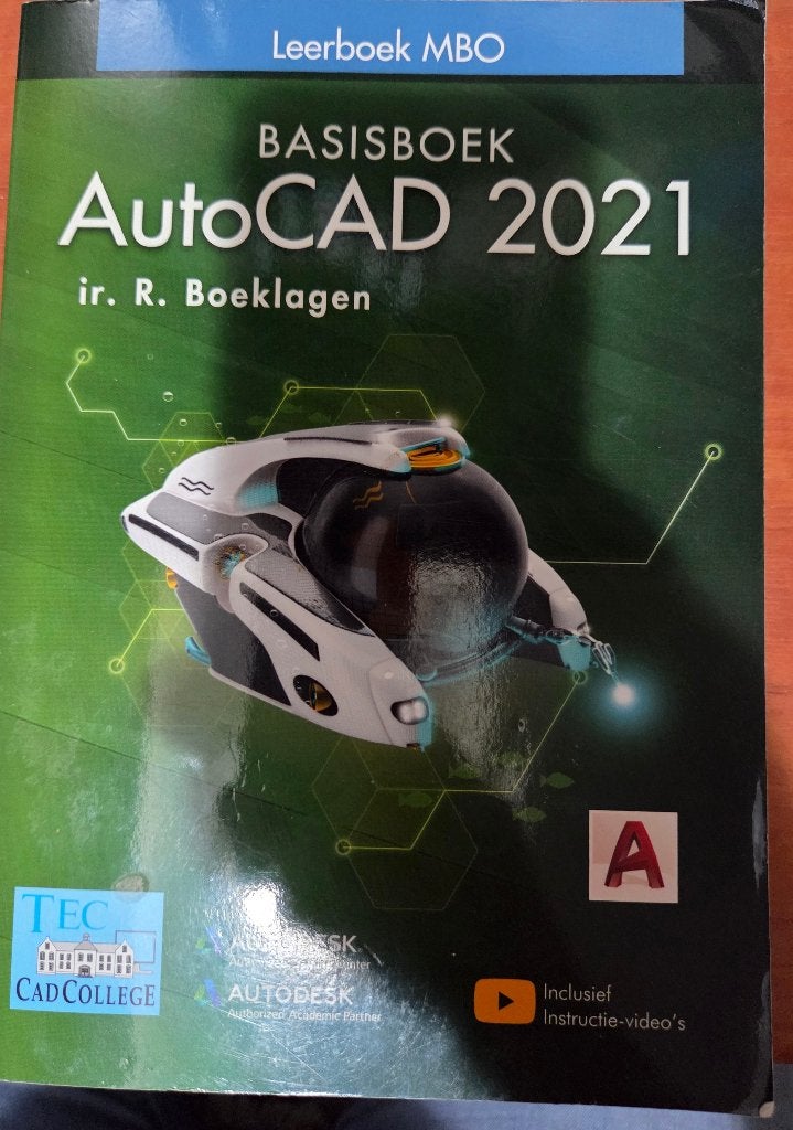 AutoCAD 2021 basisboek mbo leerboek, Ophalen, Zo goed als nieuw, MBO, Ir. R. Boeklagen