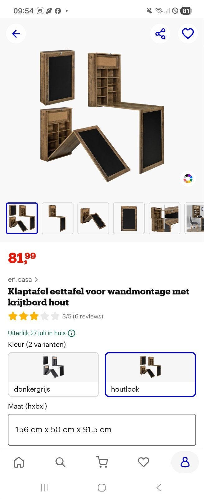 Wand klaptafel, Ophalen of Verzenden, Nieuw