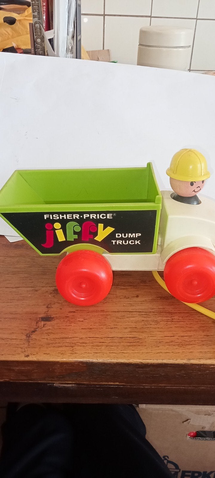 Vintage Fisher-Price Jiffy Kiepwagen (1970), Ophalen of Verzenden, Gebruikt