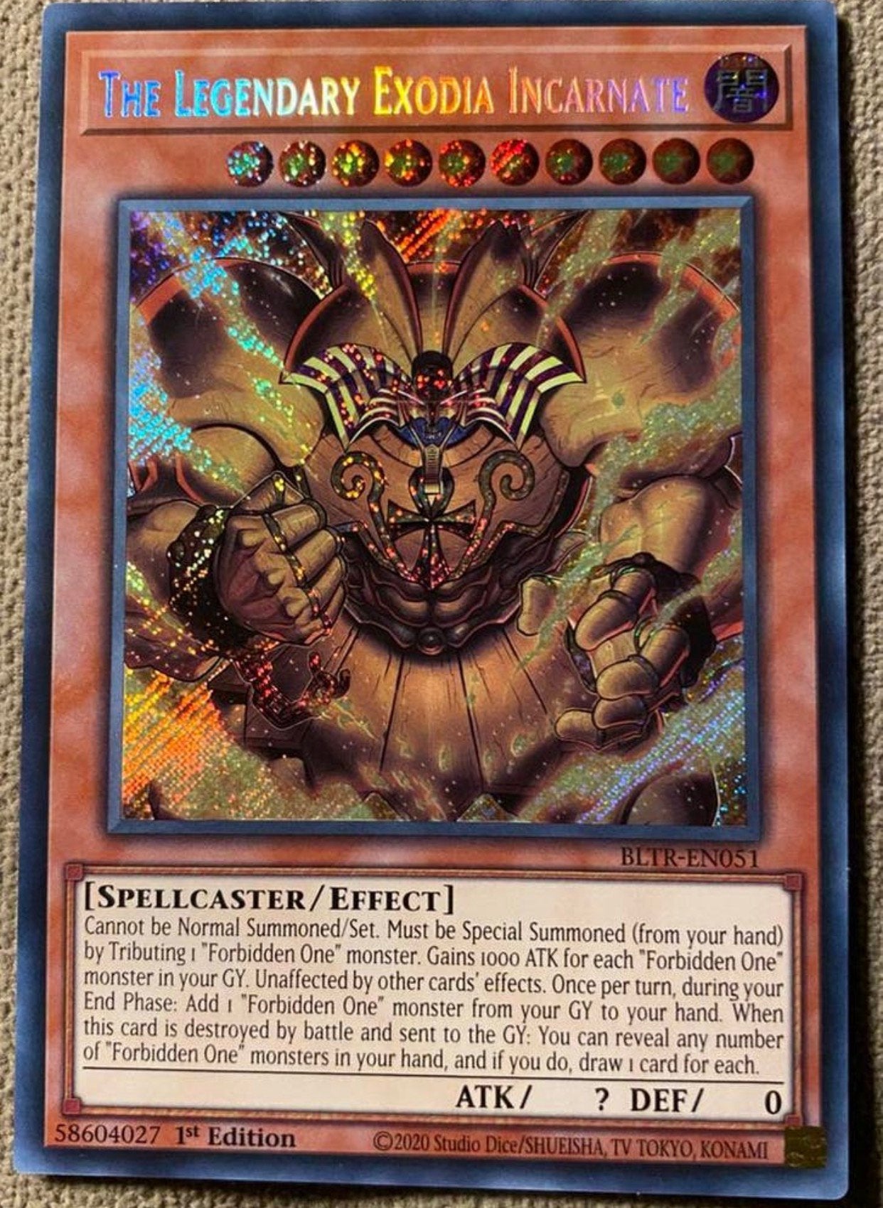 Yu-Gi-Oh! The Legendary Exodia Incarnate BLTR 1st Edition !, Hobby en Vrije tijd, Verzamelkaartspellen | Yu-gi-Oh!, Ophalen of Verzenden