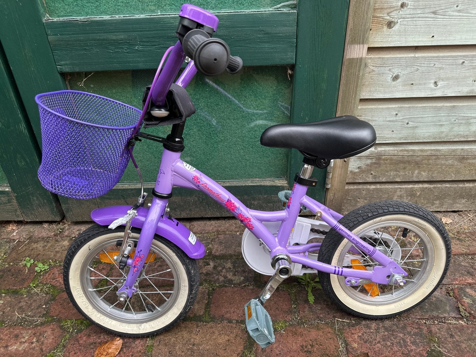 Prometheus kinderfiets 12 inch - zo goed als nieuw, Ophalen, Zo goed als nieuw, Terugtraprem, Minder dan 16 inch