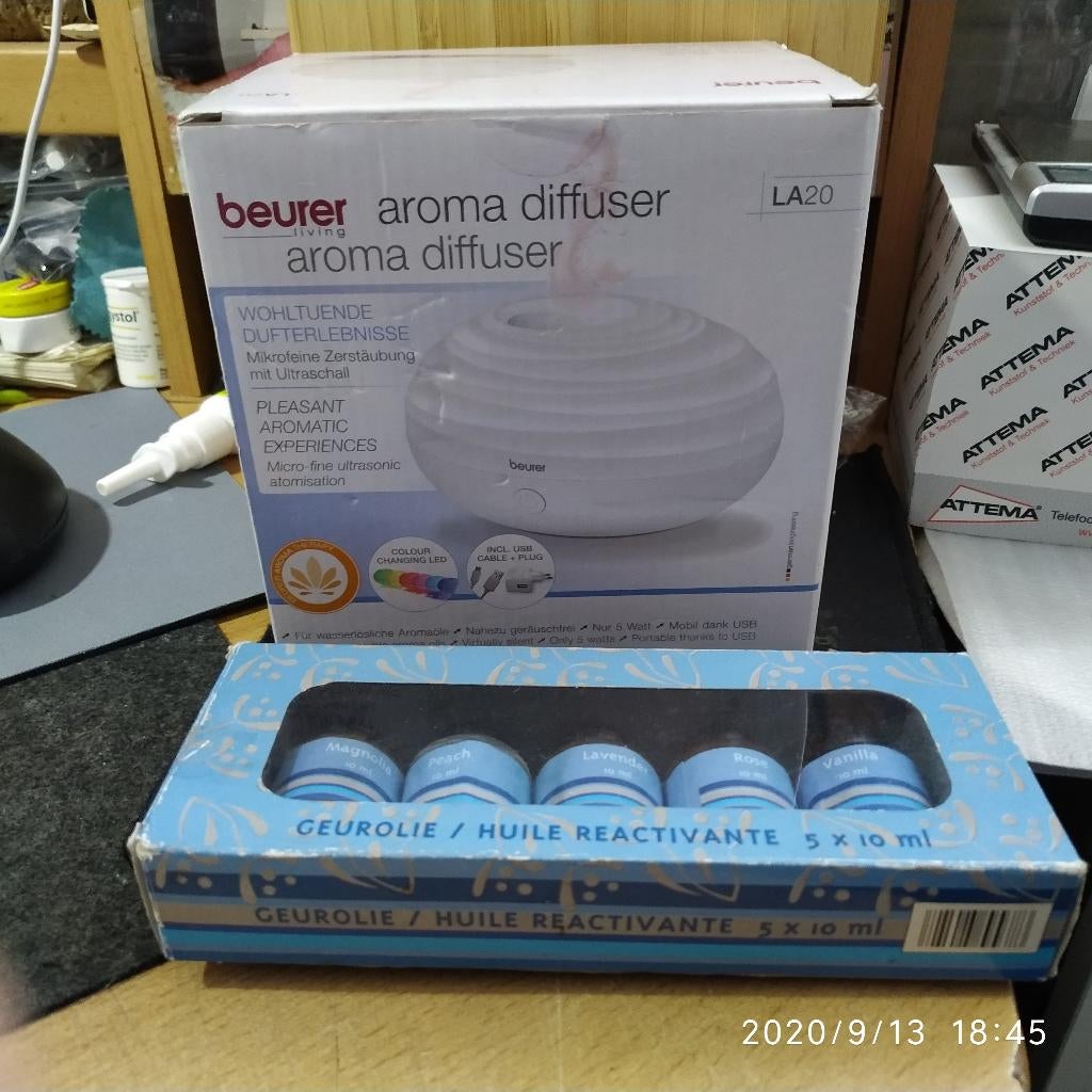 Beurer LA20 - Aromadiffuser met Essential Oil Set, Ophalen of Verzenden, Nieuw, Aroma