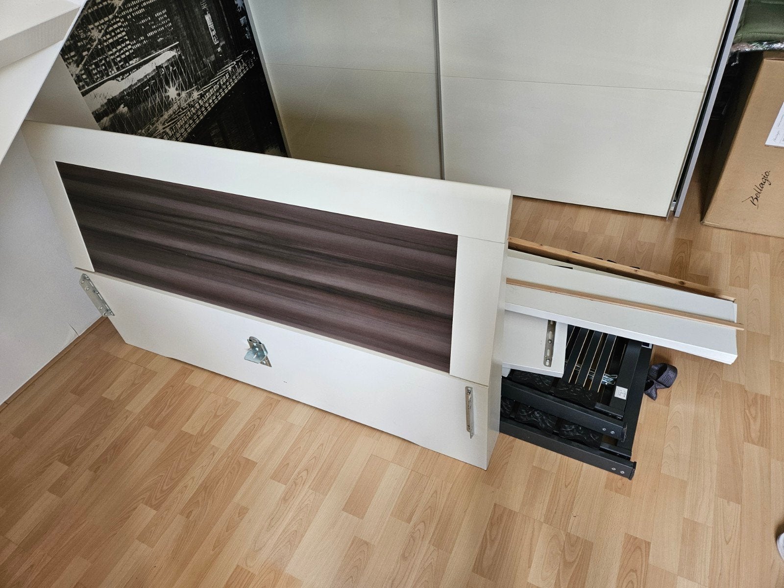 Twijfelaar bed 140x200cm met nachtkastjes ZGAN, Huis en Inrichting, Slaapkamer | Bedden, Ophalen, 140 cm, Zo goed als nieuw, Twijfelaar