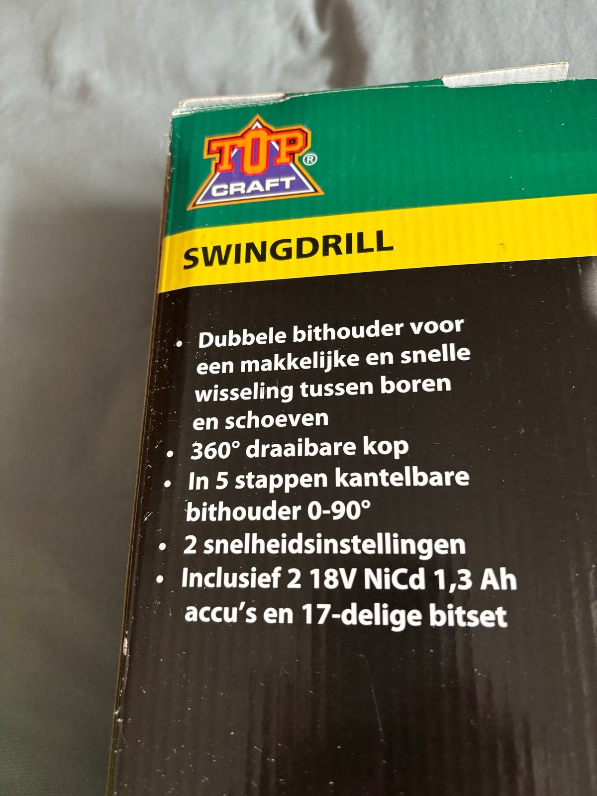 Foto 3 van Top Craft Swingdrill 18V Accuboormachine met Dubbele Bithoud