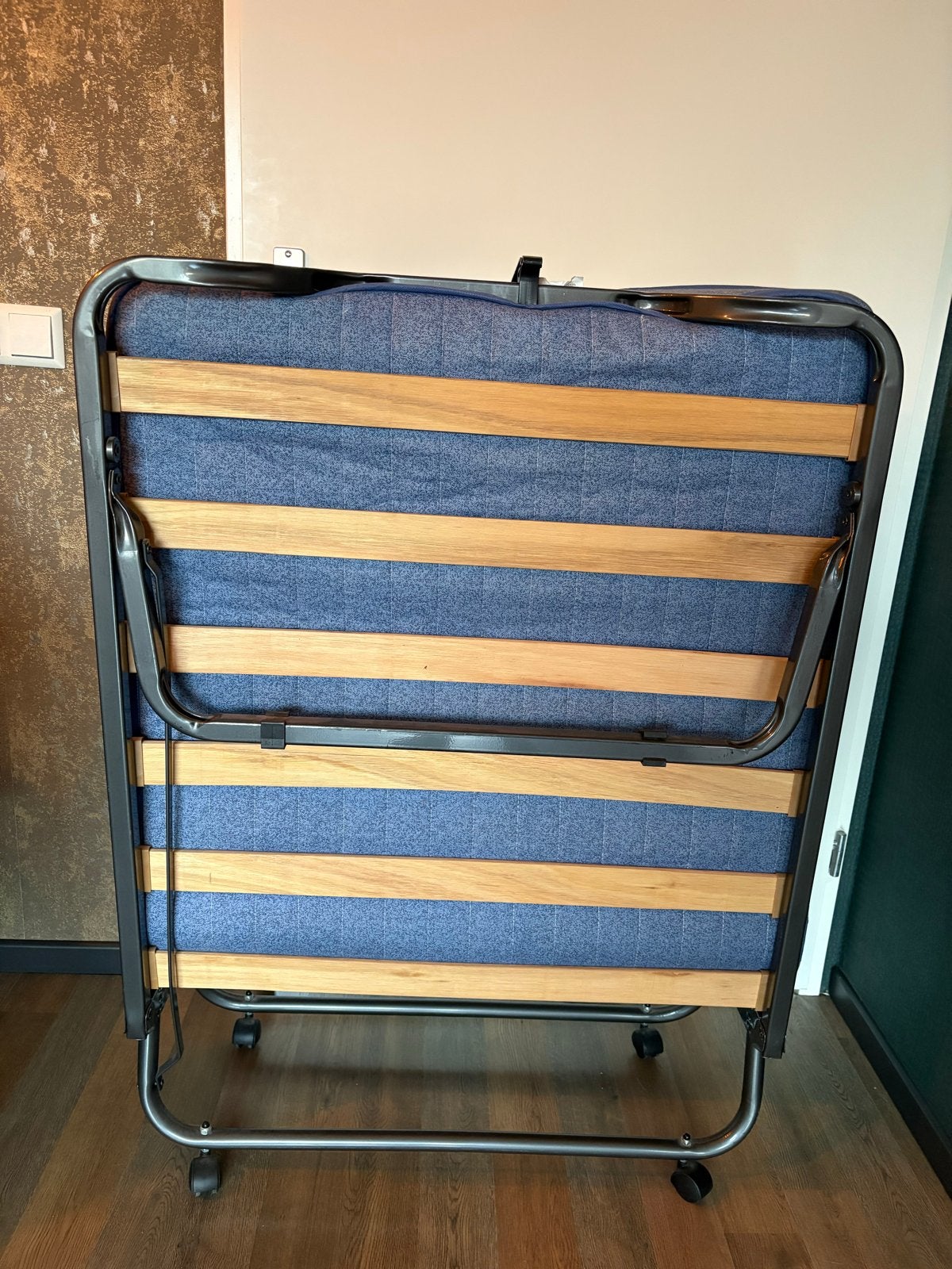 Z.g.a.n. vouwbed opklapbed logeerbed 188x76 cm, Ophalen, Eenpersoons, 190 cm of minder, Zo goed als nieuw