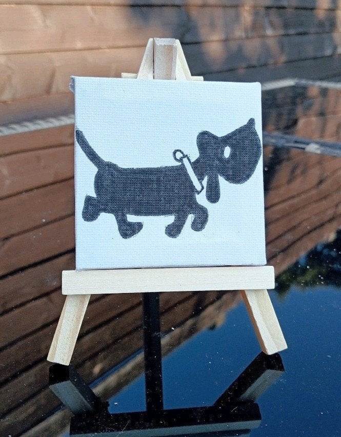 Schilderijtje op ezel Takkie, Ophalen of Verzenden, Zo goed als nieuw, Wanddecoratie