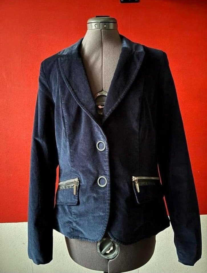 Donkerblauw fluwelen Airfield jasje maat 40. IZGS, Maat 38/40 (M), Blauw, Ophalen of Verzenden, Jasje