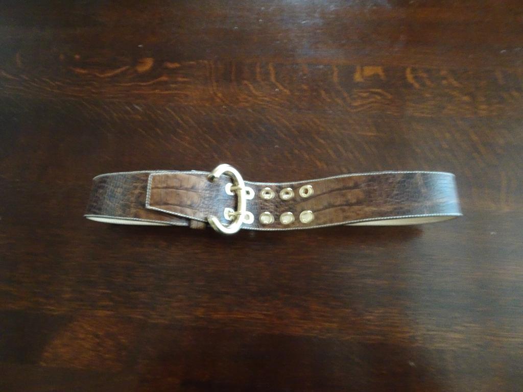 FRANCESCO BIASIA bruine krokodillen leren riem, Echt leder, Ophalen of Verzenden, FRANCESCO BIASIA, Bruin