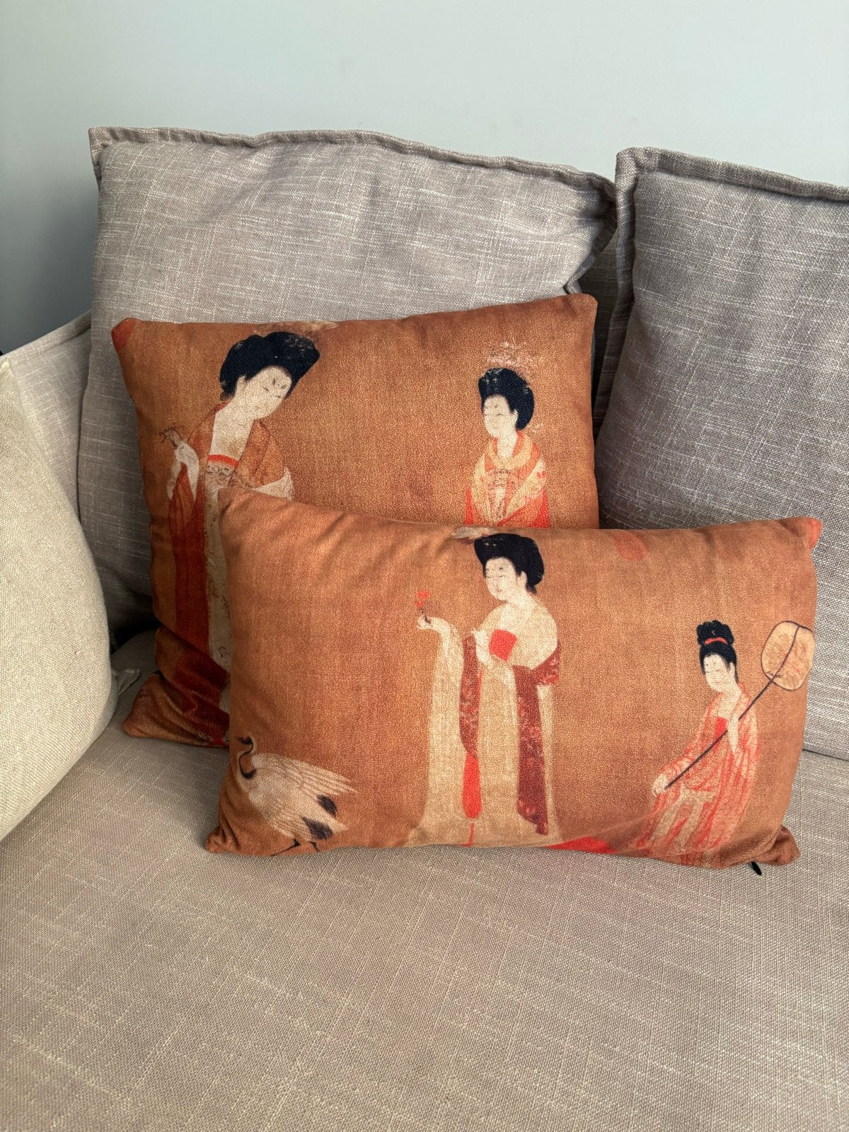 Set van 2 sierkussens met Oosterse print - 45x25 en 45x45, Huis en Inrichting, Woonaccessoires | Kussens, Overige merken, Met print