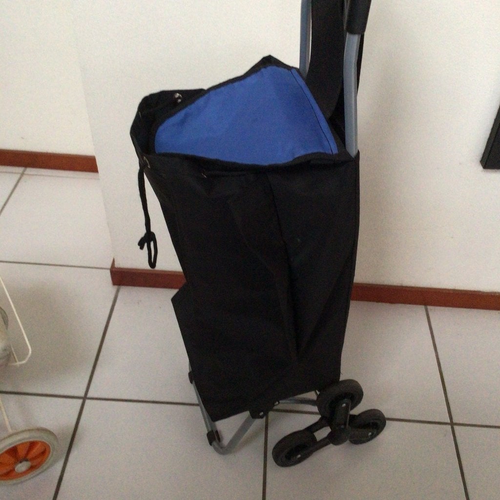 Ruime boodschappentrolley, traploper, Ophalen, Gebruikt, Zwart, Overige typen
