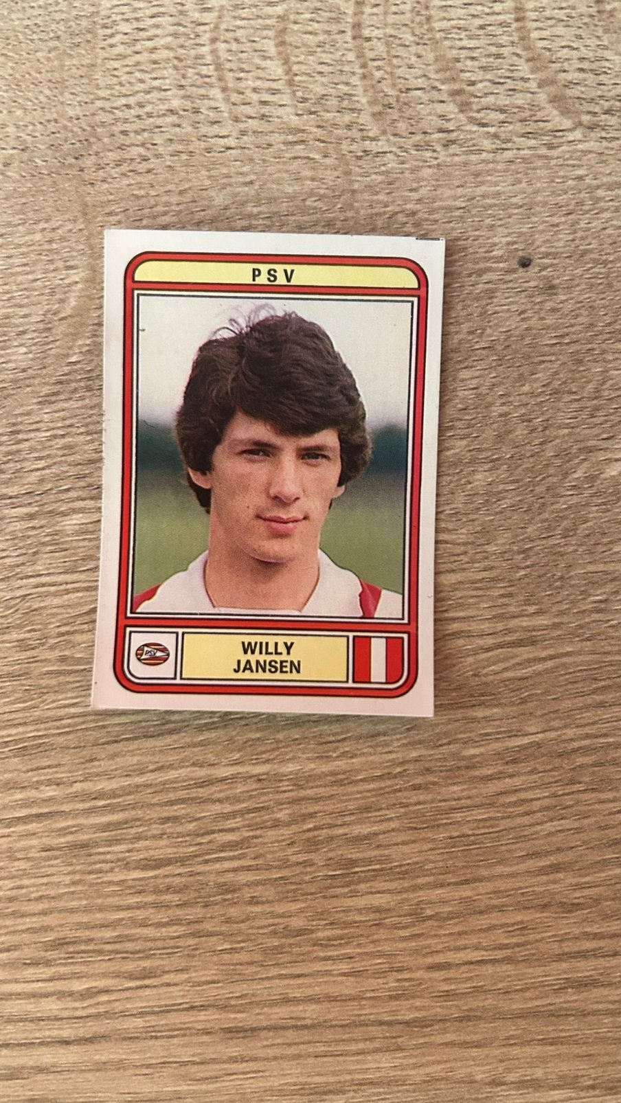 Panini Voetbal 80 plaatje Willy Jansen PSV, Ophalen of Verzenden, Zo goed als nieuw, Plaatje