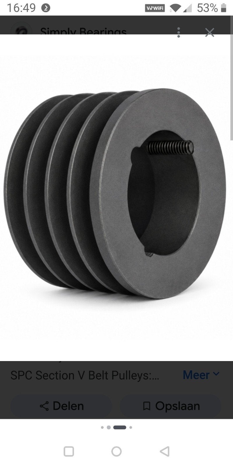 GEZOCHT: V-snaar poelie pulley  diameter 300 mm., Ophalen of Verzenden, Zo goed als nieuw, IJzer