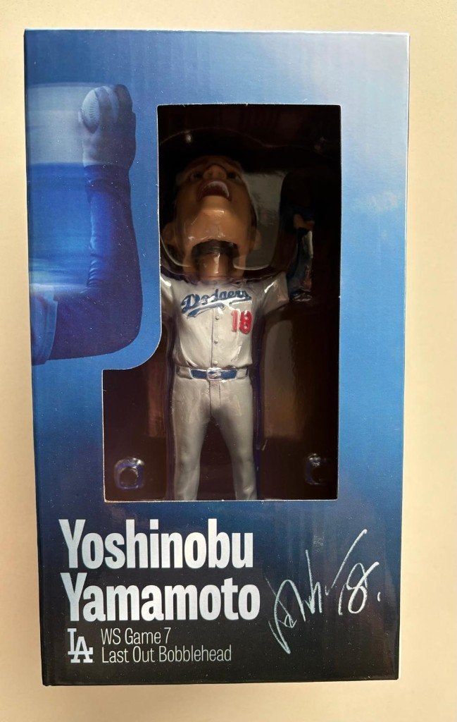Yoshinobu Yamamoto WS Game 7 Last Out Bobblehead, Ophalen, Nieuw