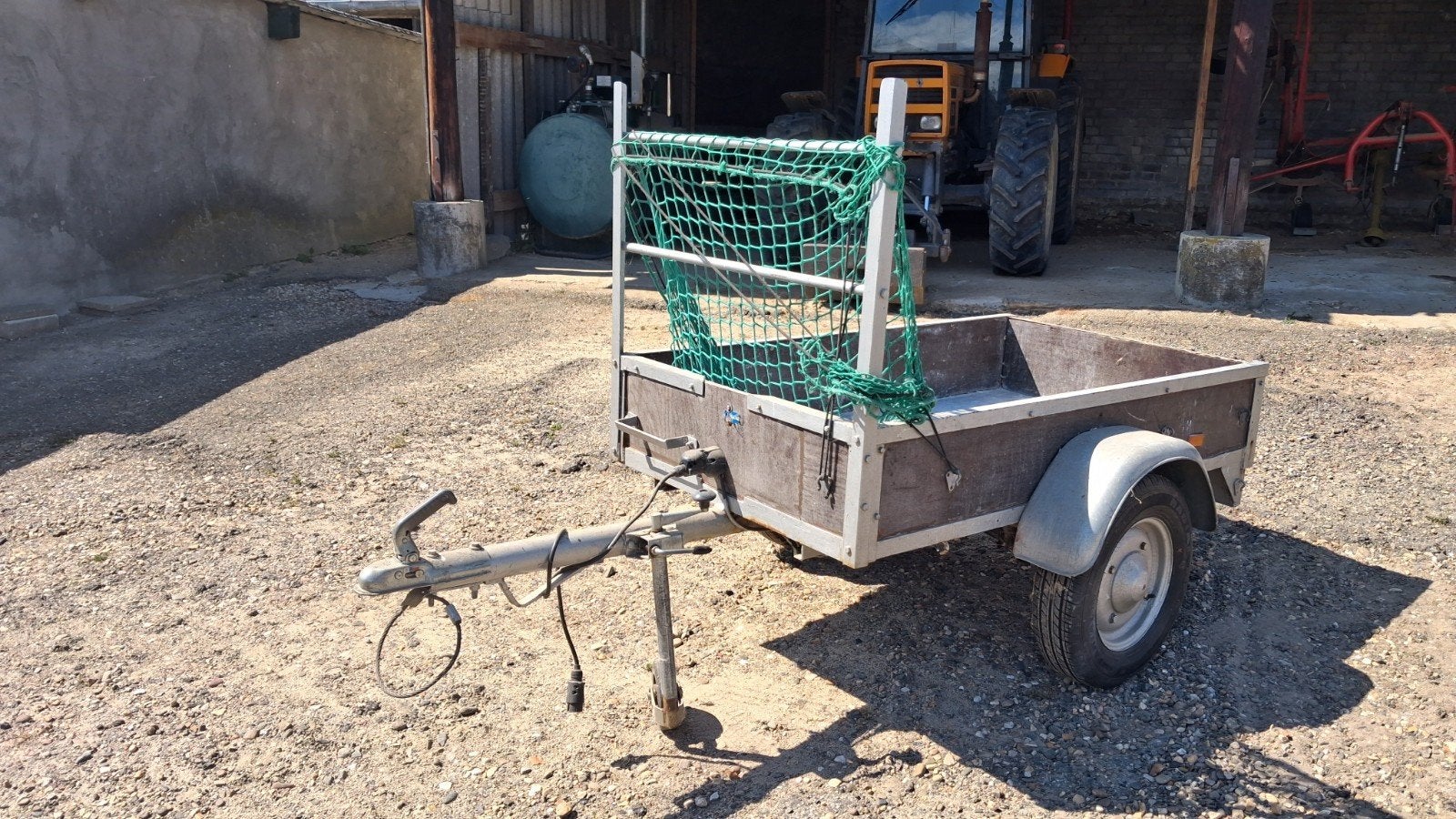 Aanhangwagen enkelasser met nieuwe banden en net, Auto diversen, Aanhangers en Bagagewagens, Ophalen, Gebruikt