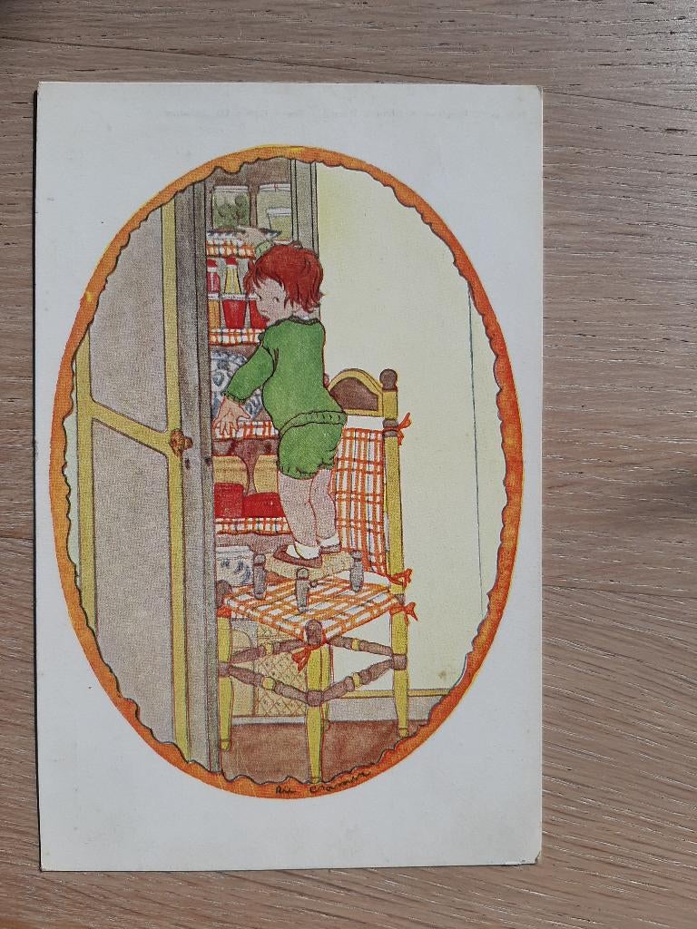 Oude kaart Rie Cramer, Snoepertje, jaren 30? Nieuwe Rijmpjes, Verzamelen, Ansichtkaarten | Themakaarten, Ophalen of Verzenden