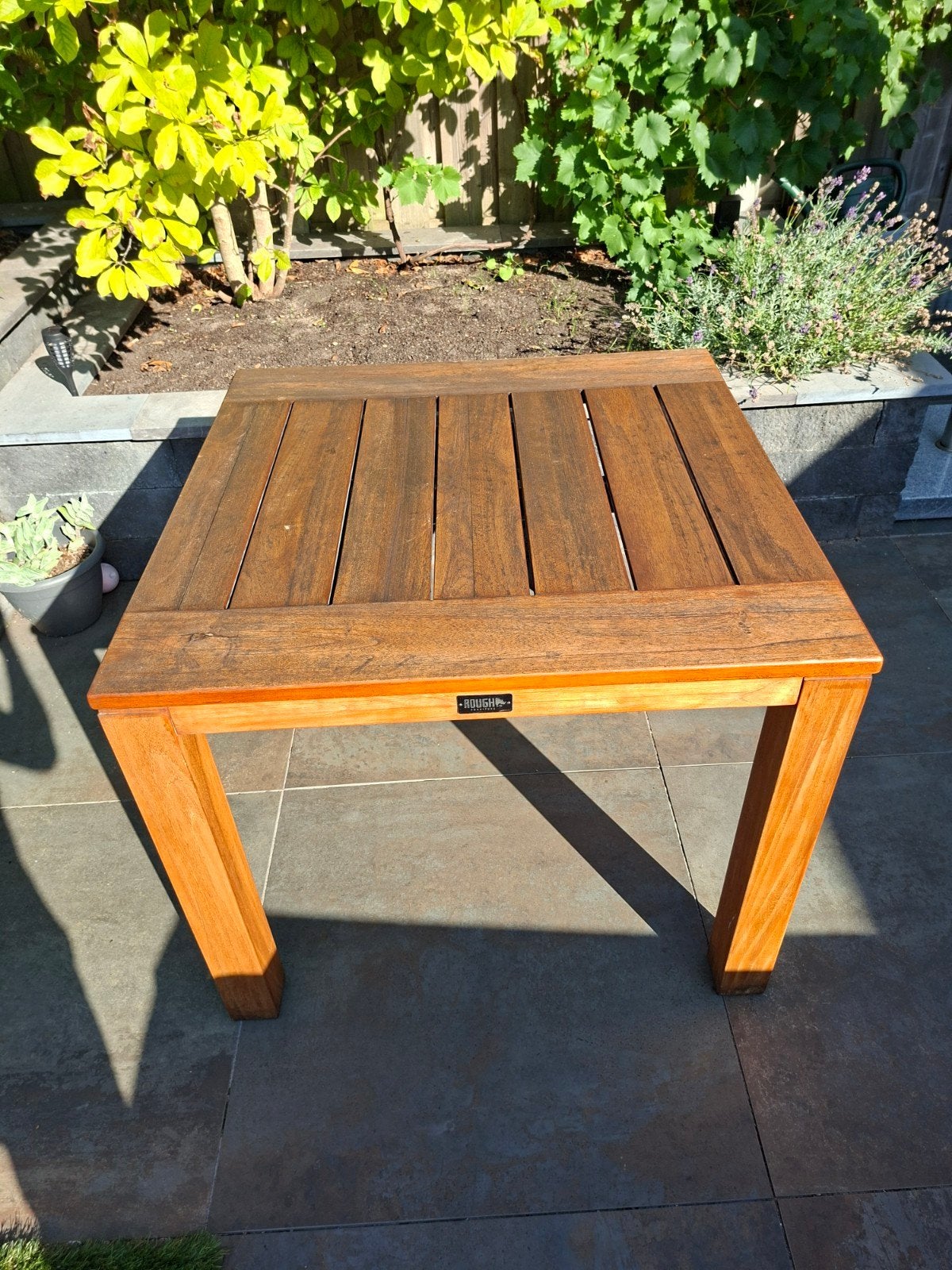 Kees Smit Rough Teakhouten Tafel 90x90x76, Ophalen of Verzenden, Gebruikt, Rechthoekig, Teakhout