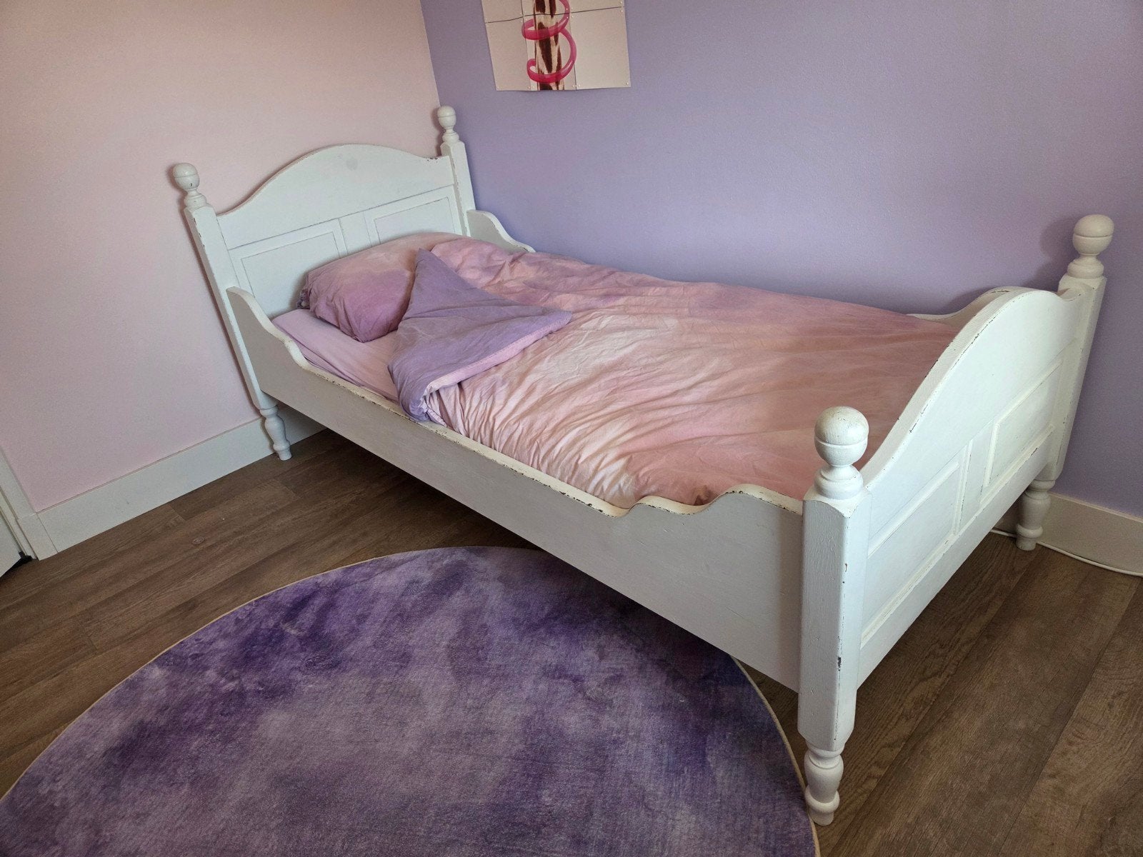 Brocant eenpersoonsbed 90x200 met lattenbodem, Huis en Inrichting, Ophalen, Gebruikt, 90 cm, Eenpersoons