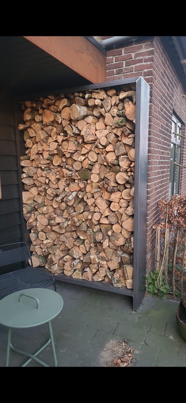 Cortenstalen Houtopslag, Tuin en Terras, Haardhout, Minder dan 3 m³, Ophalen