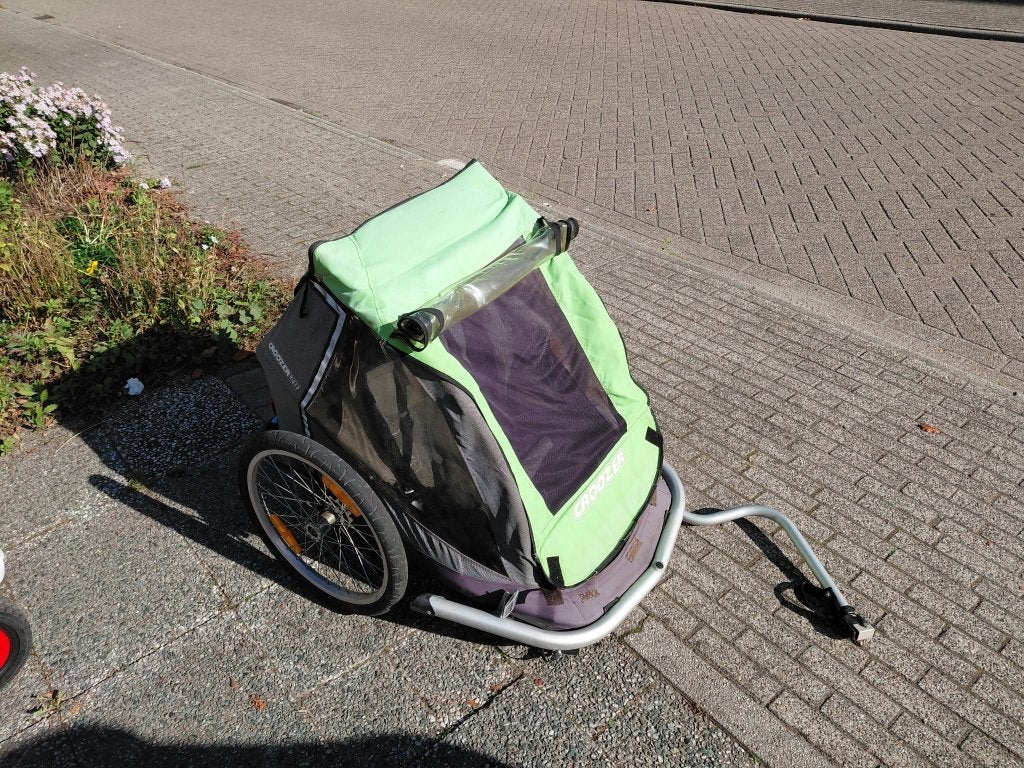 Croozer Kid for 2 fietskar met wandel- en joggingset, Ophalen, Gebruikt, Opvouwbaar, Kinderkar
