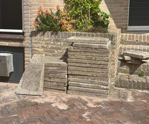 Gratis grindtegels 60x40, Tuin en Terras, Tegels en Klinkers, Ophalen, Gebruikt, 10 m² of meer, Beton