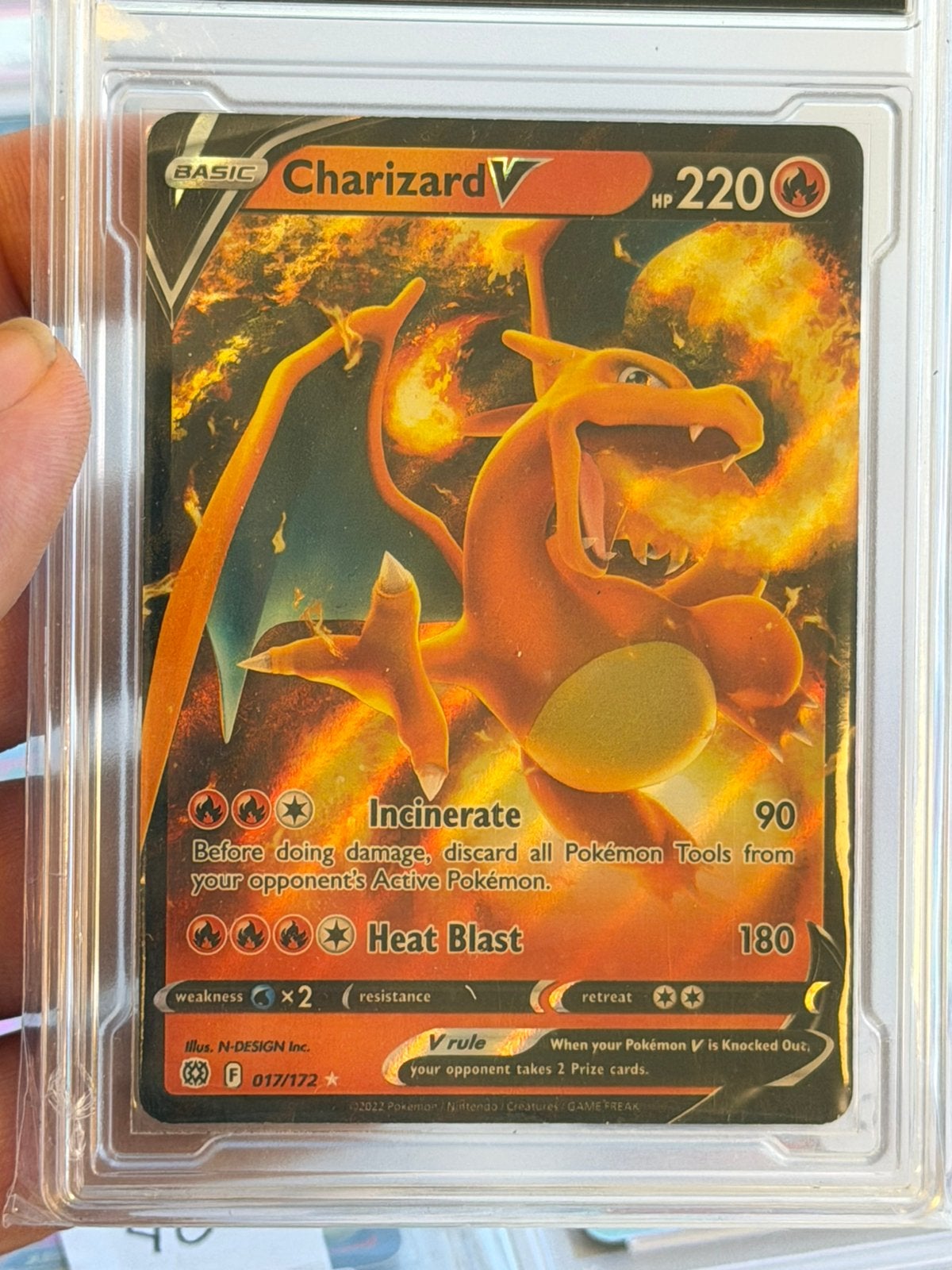 Charizard V 017/172 Gem Mint 10 Pokémon Brilliant Stars 2022, Ophalen of Verzenden, Nieuw, Losse kaart, Foil
