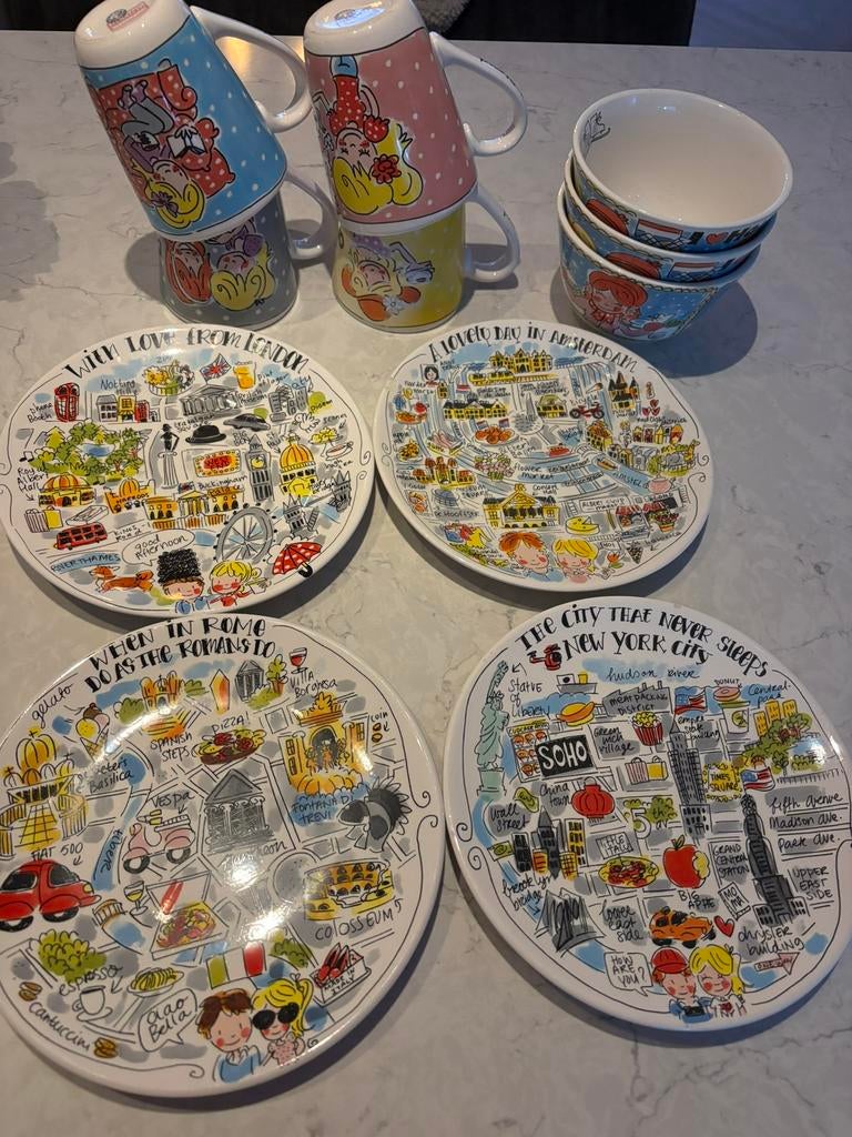 Blond servies, Huis en Inrichting, Ophalen, Blond Amsterdam, Zo goed als nieuw, Bord(en)