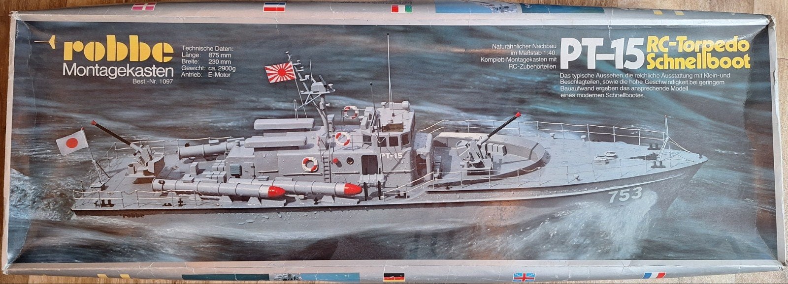 Robbe PT-15 RC-Torpedoschnellboot - Zonder Accu's, Ophalen, Zo goed als nieuw, 1:32 tot 1:50, Overige merken