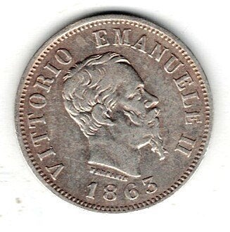 26-1860 Italie 50 centesimi 1863M, Ophalen of Verzenden, Italië, Losse munt, Zilver
