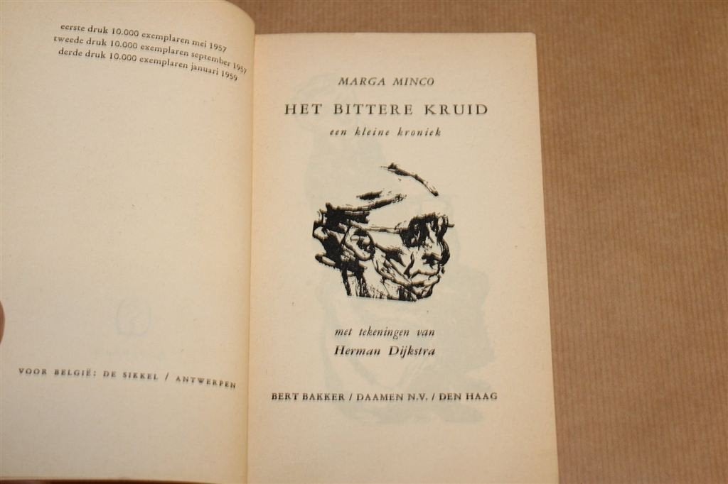 Het Bittere Kruid — Marga Minco, 3e druk 1959, Boeken, Literatuur, Ophalen of Verzenden, Gelezen