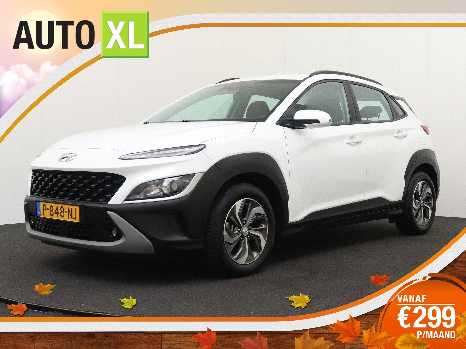 Hyundai KONA 1.6 GDI Aut. Hybrid Comfort Adapt. Cruise Clima, Auto's, Dealer onderhouden, Stof, Wit, Origineel Nederlands